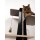 King of the castle on Laminated Birch (Black) with Mohair Chinchilla and Olive Toy